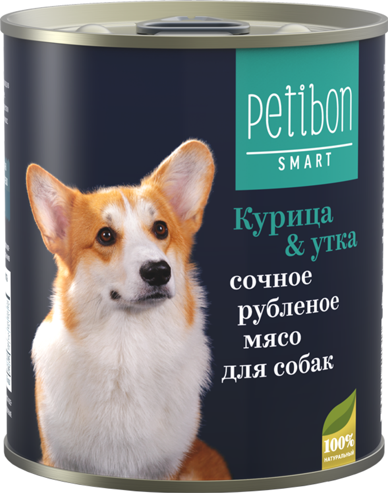 Корм консервированный для собак Petibon Smart Рубленое мясо с курицей и уткой 240 г