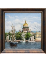 Картина маслом "Парусники" Воробьев
