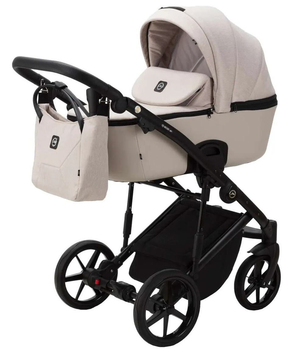 Детская коляска Adamex Mobi 3 в 1 M-PS33 (СВЕТЛО-БЕЖЕВЫЙ+СВЕТЛО-БЕЖ.КОЖА)