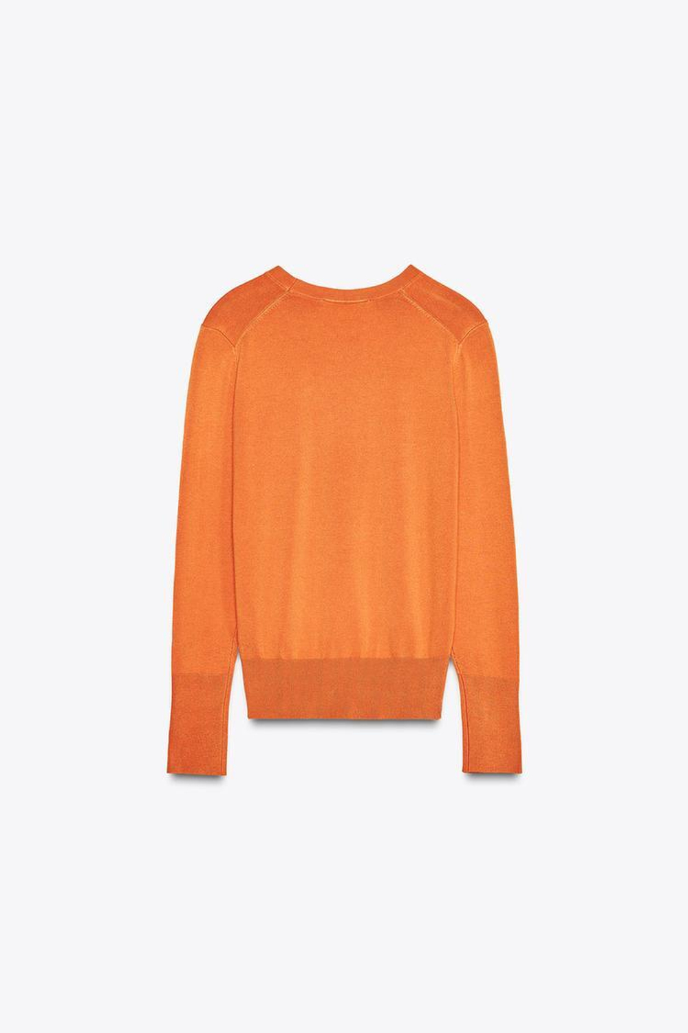 ZARA БАЗОВЫЙ ОДНОТОННЫЙ ДЖЕМПЕР, ЦВЕТ ЖЖЕНОГО АПЕЛЬСИНА