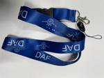 DAF (Cиний) / Брелок, шнурок для ключей на шею DAF (ДАФ), ланъярд, крафт, синий (1 шт)