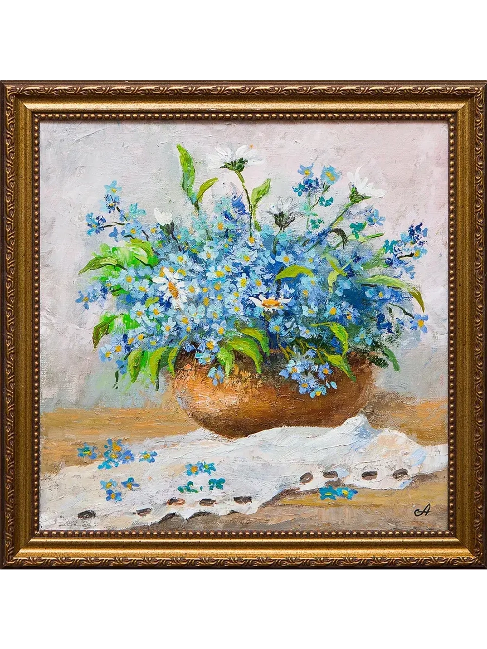 Картина маслом "Незабудки" Селенских