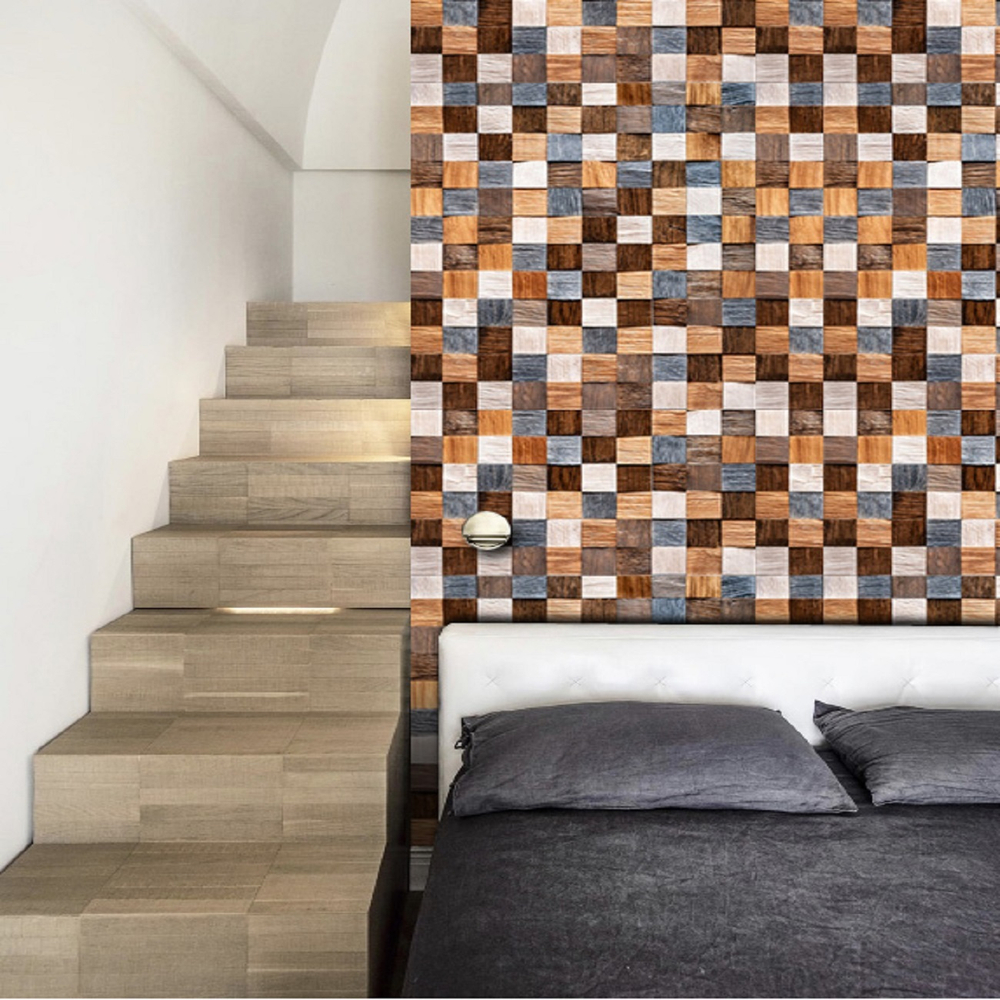 Деревянная мозаика для стен Wood Mosaic Pixel Дуб