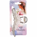 Заколка - краб для волос на блистере «LAVITA», завиток, цвет серебро и золото, 11*5,5см