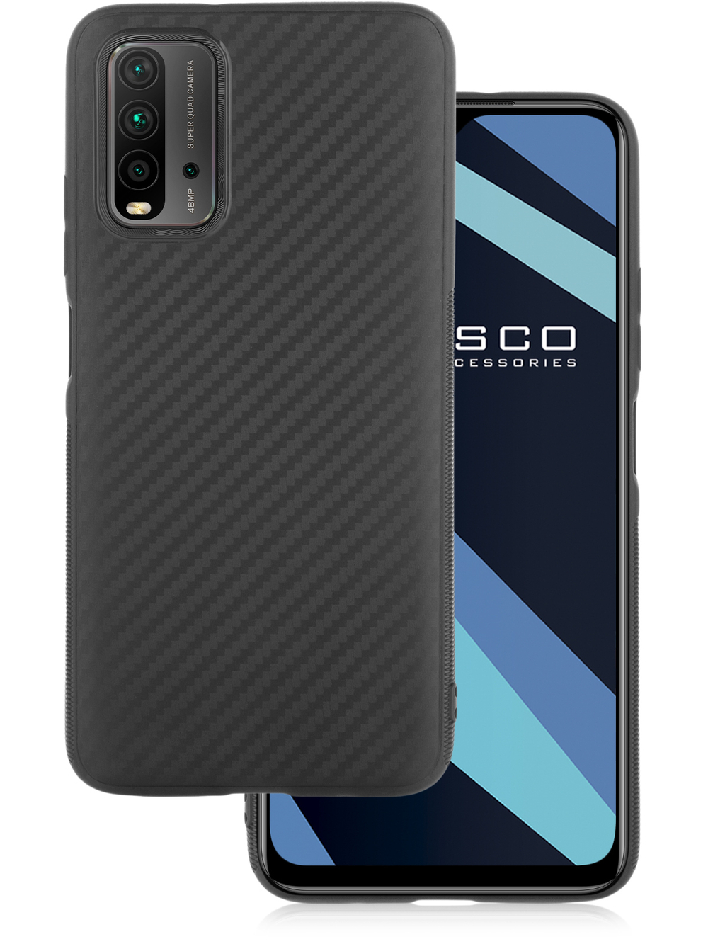 Чехол ROSCO для Xiaomi Redmi 9T оптом (арт. XM-R9T-CARBONE-BLACK)