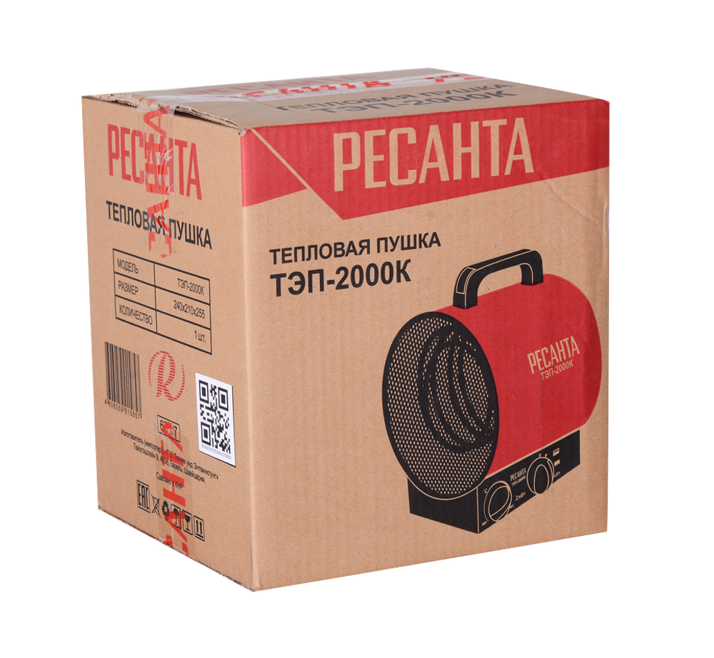 Электрическая тепловая пушка РЕСАНТА ТЭП-2000К - [2 кВт / 220В]