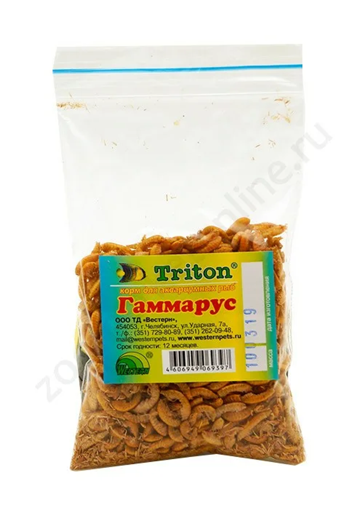 Тритон Гаммарус 10г Сухой корм для рыб (пакет)