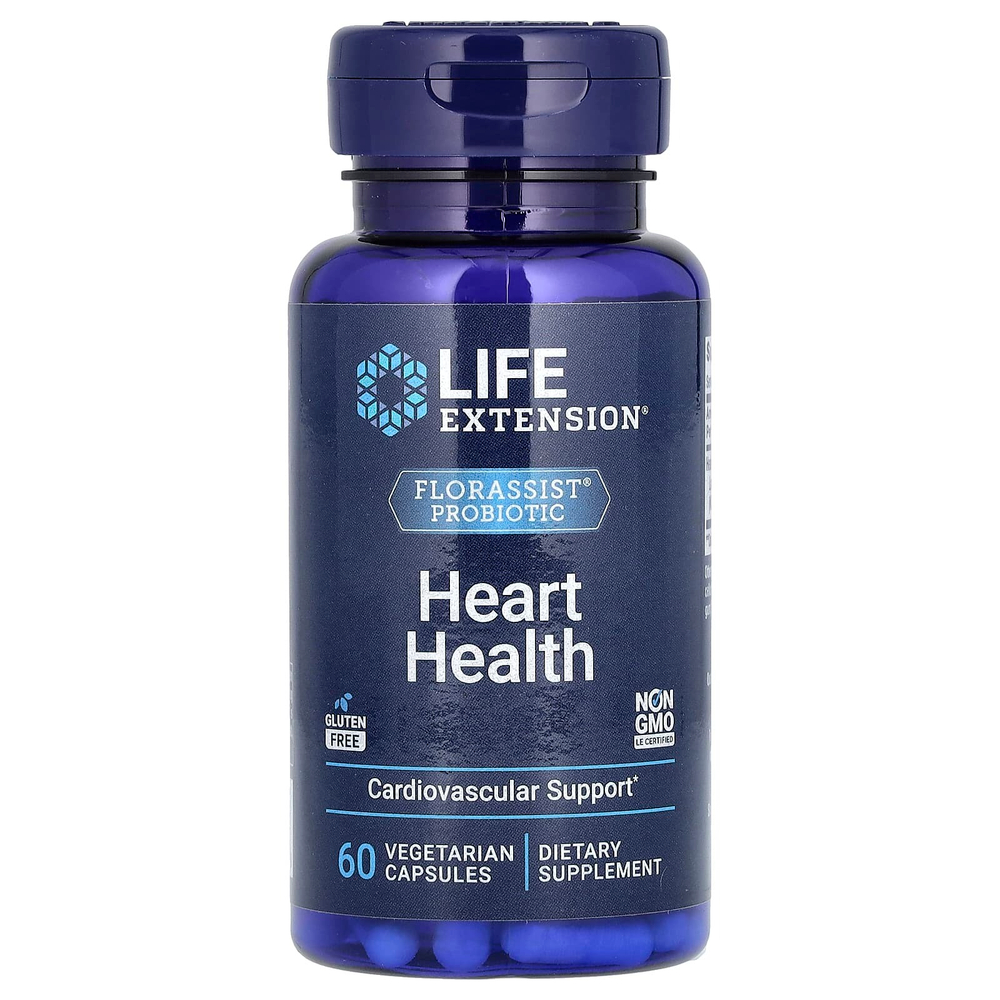 Life Extension, FLORASSIST, пробиотик для здоровья сердца, 60 вегетарианских капсул (74 мг в 1 капсуле)