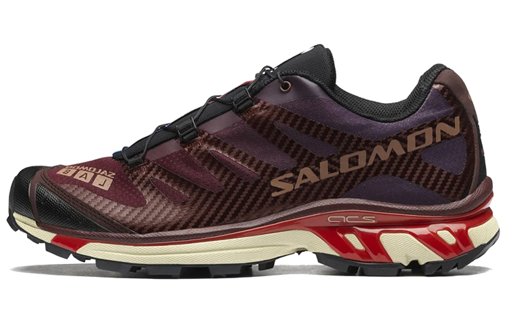 Salomon X-4 non-slip wear-resistant low-cut outdoor functional shoes for men and women with the same burgundy