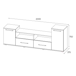 Тумба под ТВ Парус 2, белый