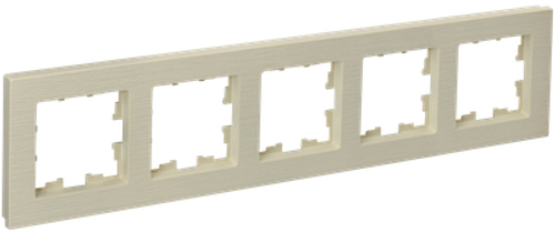 BRITE Рамка 5-местная РУ-5-Бр бежевый рифленый IEK