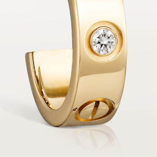 Cartier LOVE hoop earrings, classic model, 2 diamonds