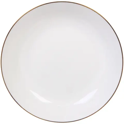 Тарелка фарфоровая «White magic Gold» 20см глубокая