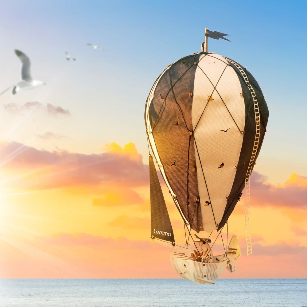 Деревянный конструктор Ночник воздушный шар "Ночной пират" (Lemmo)