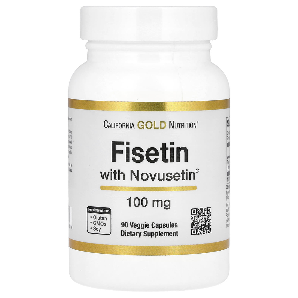 California Gold Nutrition, Fisetin with Novusetin, физетин, 100 мг, 90 растительных капсул