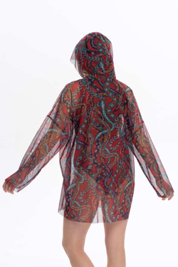 Футболка oversize с капюшоном "Змея мозаика"