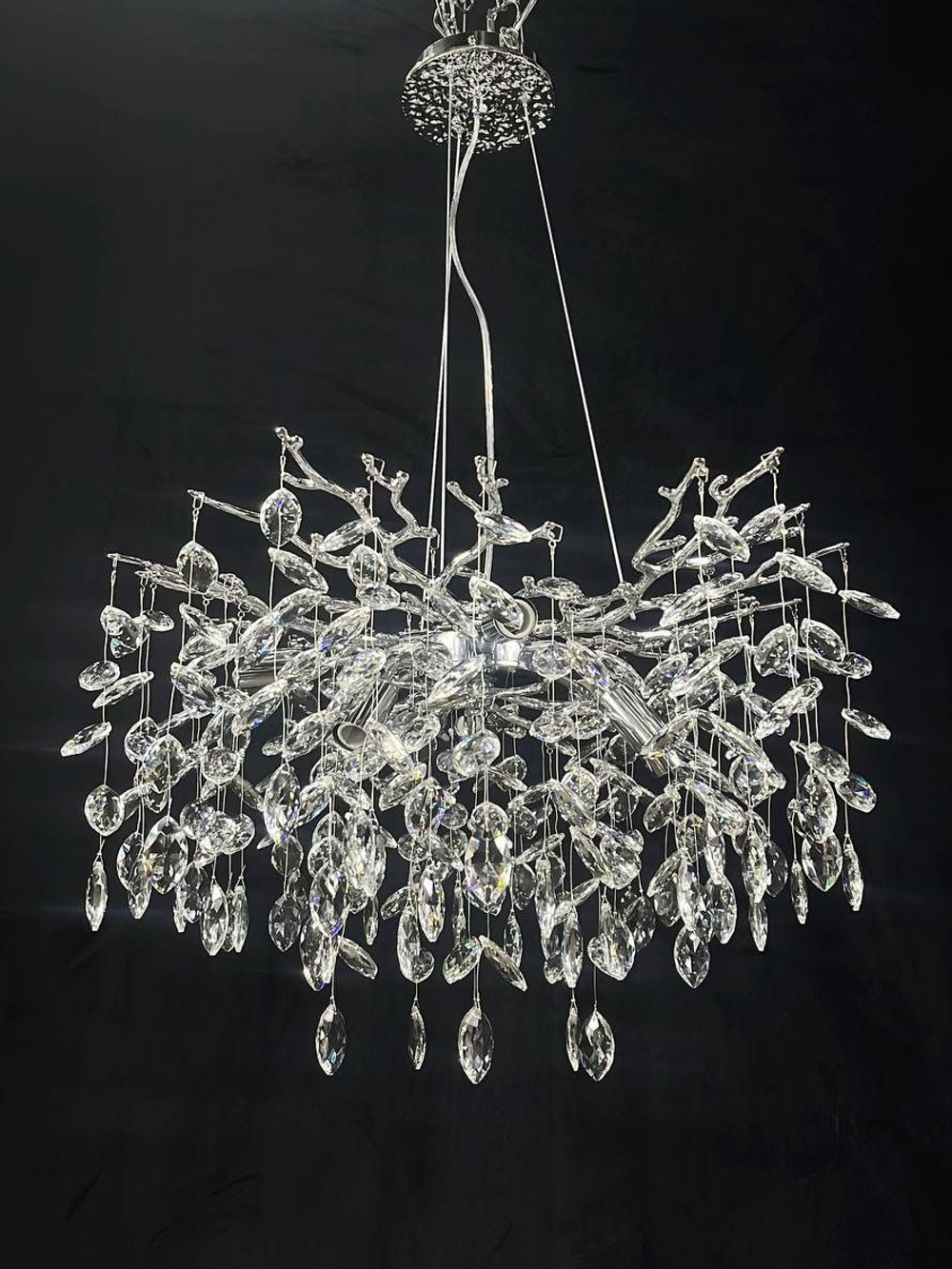 Люстра подвесная Lanbos, 8 ламп Е14, 320 Вт, до 18 кв м, хром