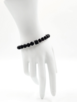 Браслет из натурального черного янтаря