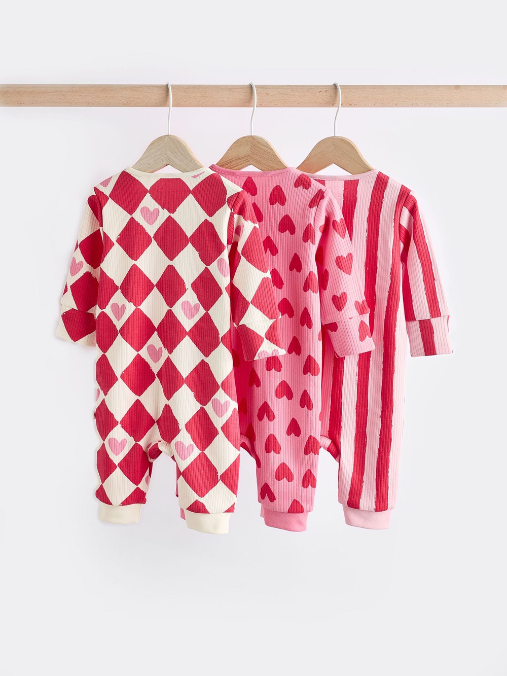 Комбинезон / Cлип для малышей Next B76-331, 3 шт., Розовый