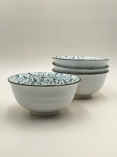 Салатник 20х9,5 см. "Япония" зеленый декор