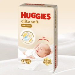 Huggies Подгузники Элит Софт 0 (до 3,5 кг), 50 шт. Хаггис