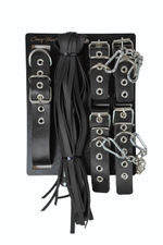 БДСМ-набор с плёткой в черном цвете (Цвет: черный)
