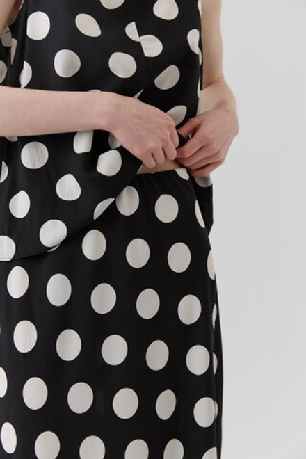 Юбка макси черная в горох