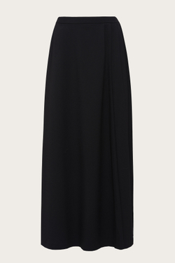 Черная юбка-макси с защипами "Бланш"