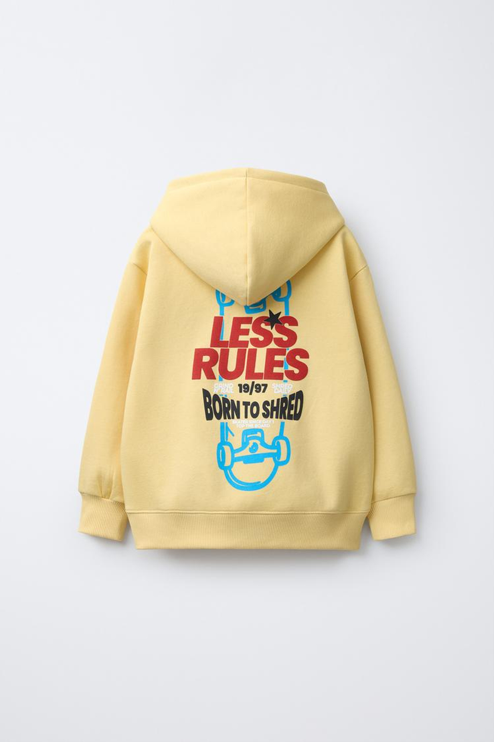 ZARA ХУДИ С КАПЮШОНОМ И СКЕЙТ-ПРИНТОМ, ЖЕЛТЫЙ