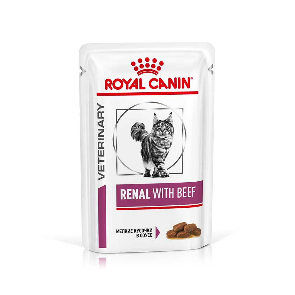 Royal Canin VET Renal 85 г Beef - диета консервы (пауч) для кошек при почечной недостаточности с говядиной