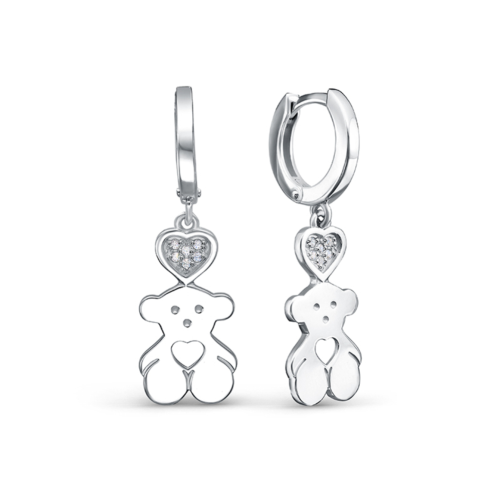 Серьги из серебра 925 пробы с Фианит