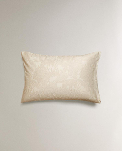 ZARA HOME САТИНОВАЯ НАВОЛОЧКА С ПРИНТОМ, ЭКРЮ