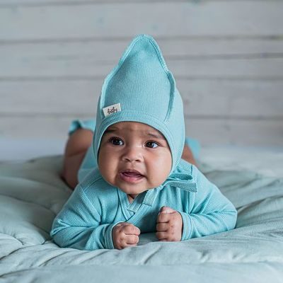 Ribbed baby hat 0-3 months - Sea Blue