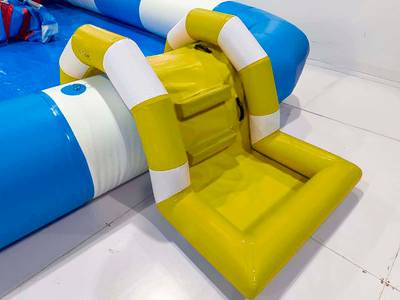 Надувная лестница для бассейна из ПВХ с бассейном, жёлтый, 1.82*1.1*0.87 м