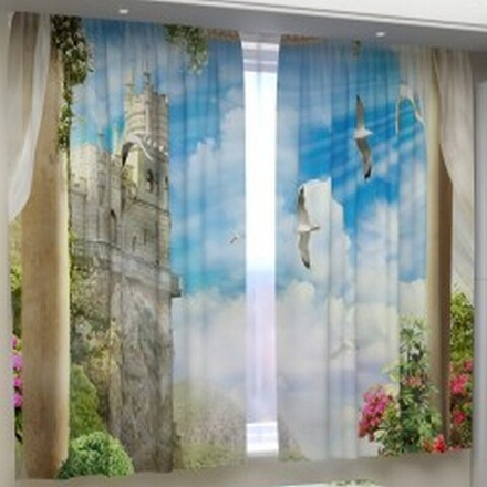 Фотошторы для кухни "РД. ВИД НА ЗАМОК", Россия.