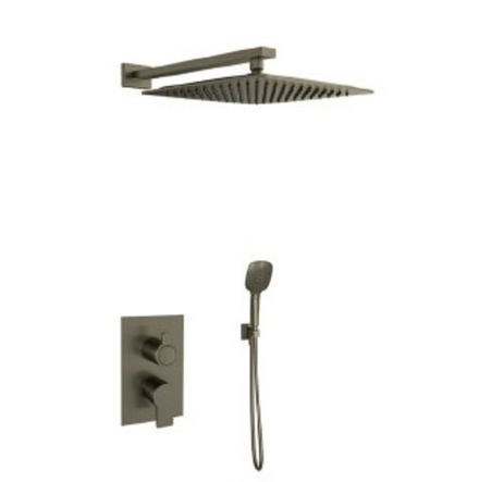 Встраиваемый смеситель для душа с тропическим и ручным душем BLAUTHERM 941512RK300GR графит