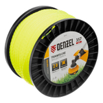 Леска для триммера витой квадрат, 2,0мм х 357м, на DIN катушке FLEX CORD Denzel