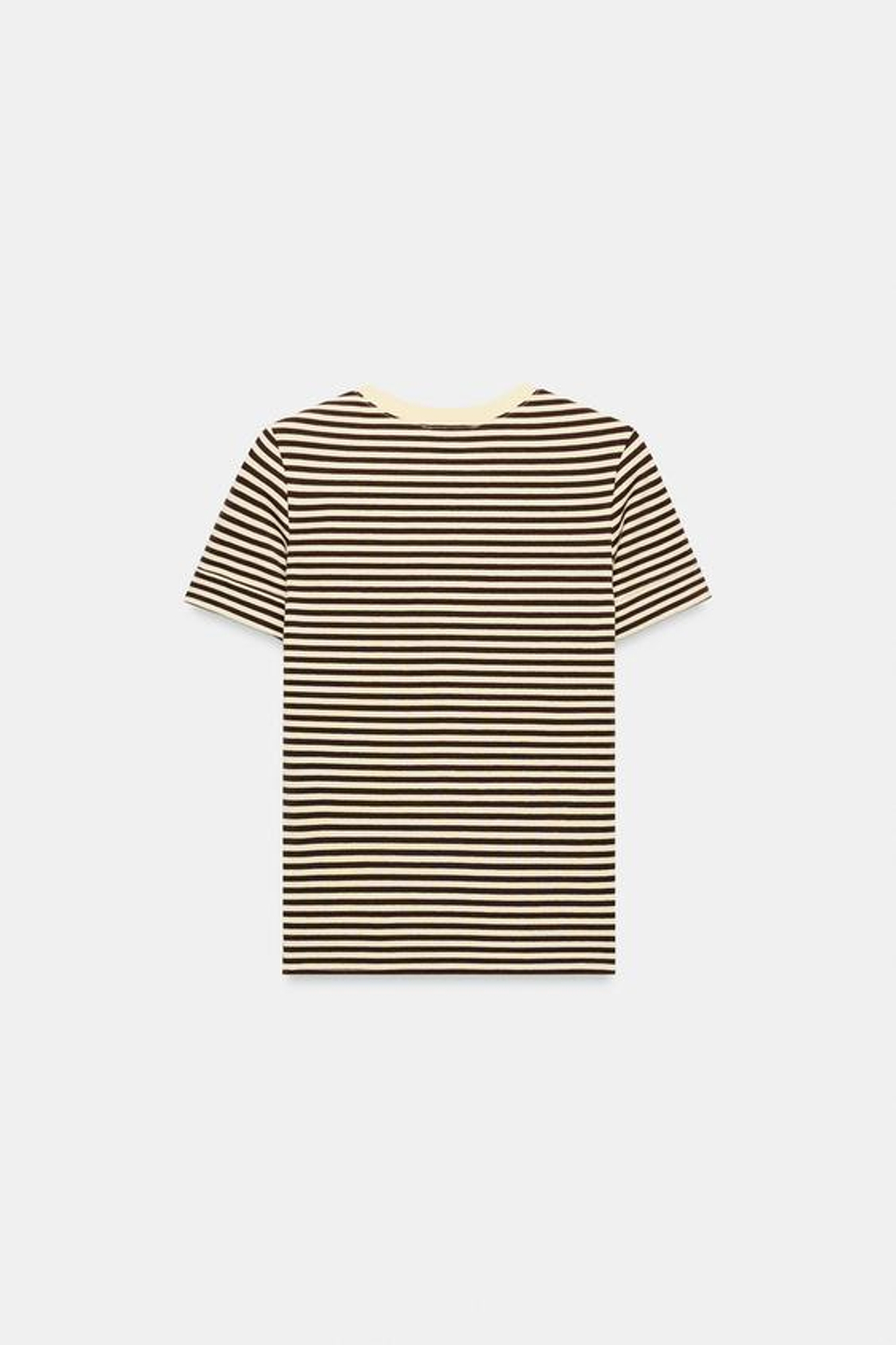 ZARA МИНИМАЛИСТИЧНАЯ ФУТБОЛКА С КОРОТКИМИ РУКАВАМИ, ПОЛОСКИ