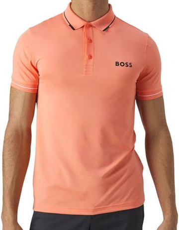 Мужское теннисное поло BOSS Paul Pro Slim Fit - Оранжевый