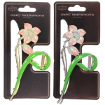 Заколка-краб для волос «PORTOFINO», лилия, цвет золото и хром, 11*5см