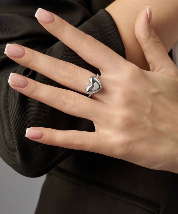 Кольцо Флип с надписью Открой сердце