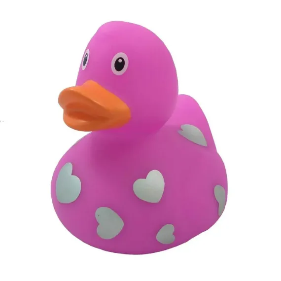 Игрушка для купания сувенир Funny ducks &quot;Розовая c сердечками&quot;, 1938