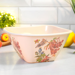 Миска 2л квадратная с декором (бежевый)