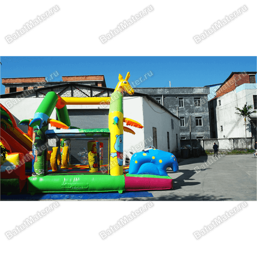Коммерческий надувной батут "В гостях у жирафа", 9x4x5 м
