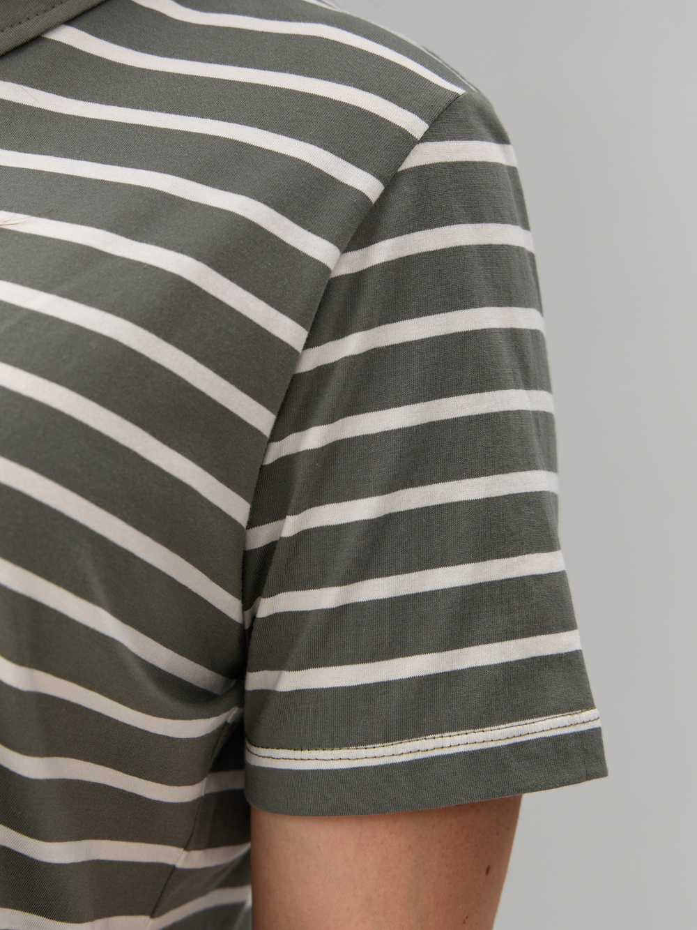 Блузка БЛк-143/хакибежевая-полоса-н