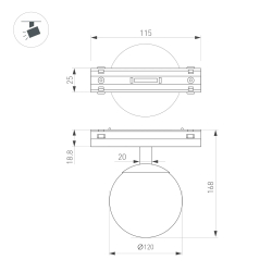 Светильник MAG-VIBE-SFERO-R120-6W Day4000 (BK, 235 deg, 48V) (Arlight, IP20 Металл, 5 лет) 044166