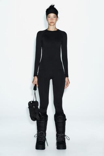 ZARA ВЕТРОЗАЩИТНЫЕ И ВОДОНЕПРОНИЦАЕМЫЕ БРЮКИ RECCO®, ЧЕРНЫЙ