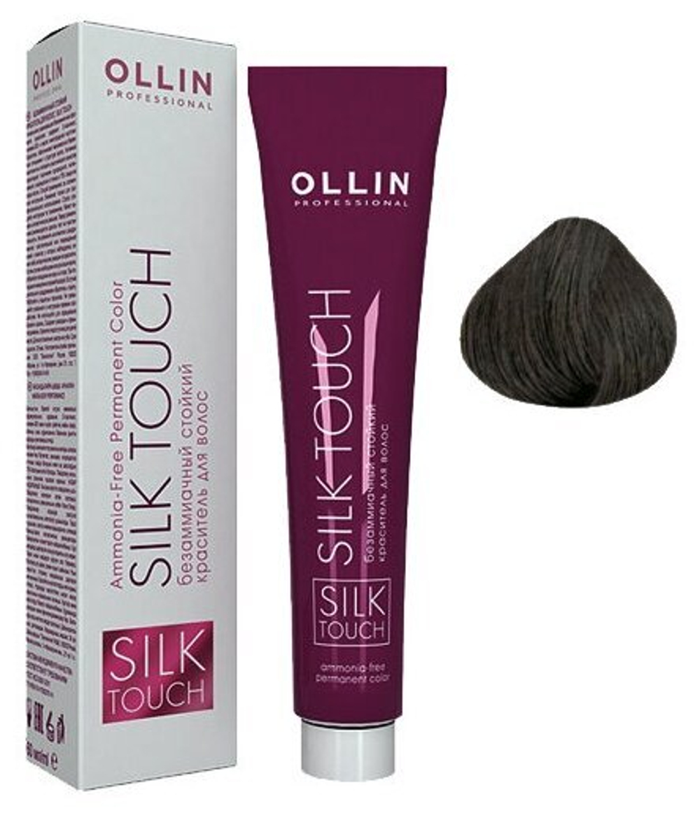 OLLIN SILK TOUCH 5/09 светлый шатен прозрачно-зеленый 60мл Безаммиачный стойкий краситель для волос