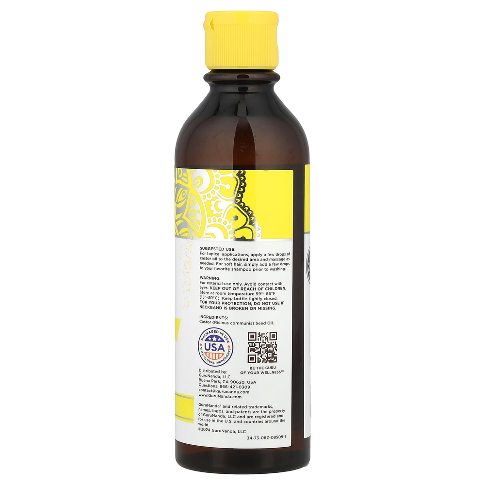 GuruNanda, Cold Pressed Castor Oil, 8 fl oz (237 ml)