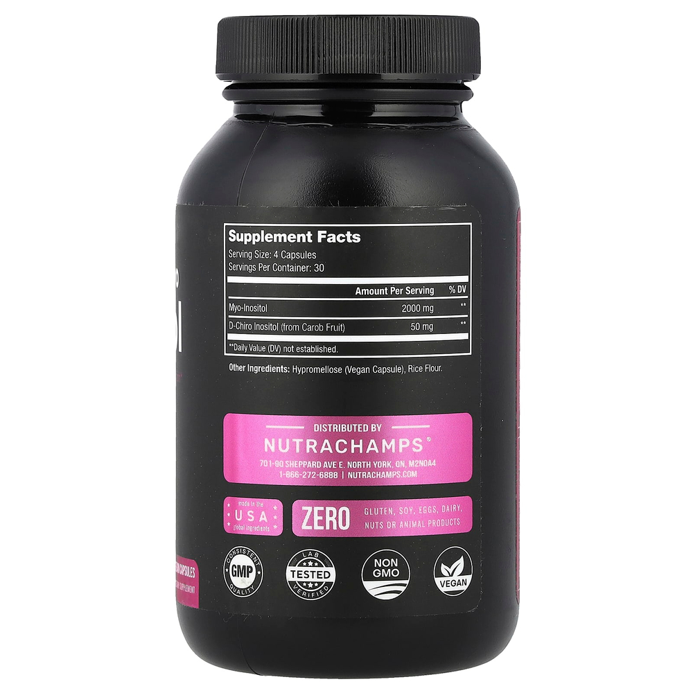 NutraChamps, Myo & D-хиро инозитол, 120 веганских капсул